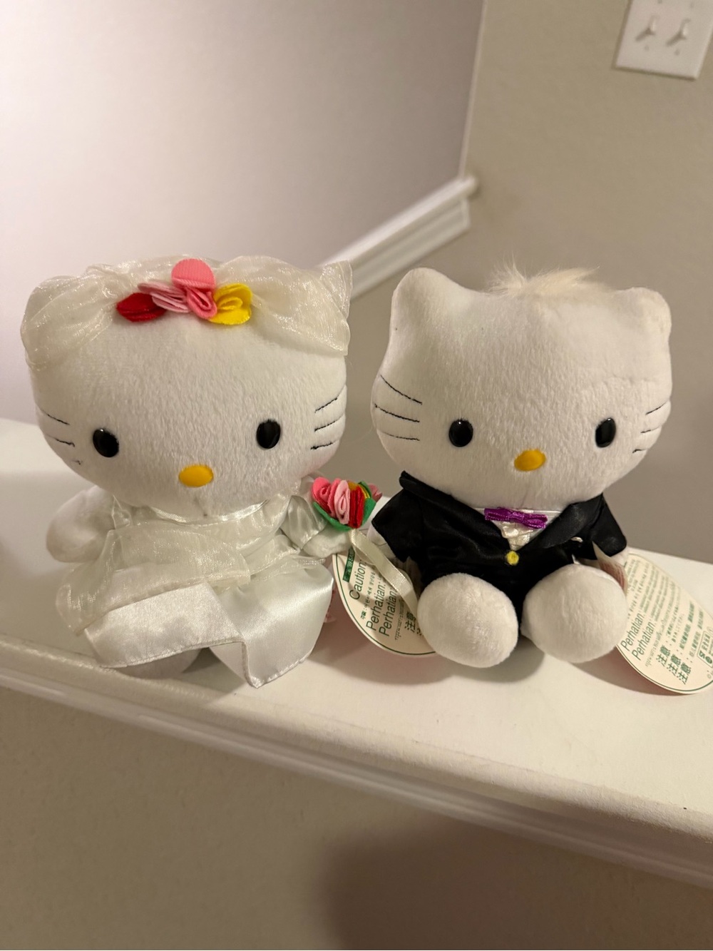 Vintage Hello Kitty Wedding Couple Plush Set Hong Kong McDonald’s exclusive 1999